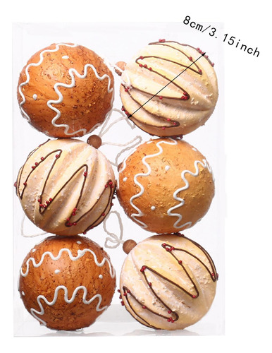 6 Adornos De Bolas De Navidad, Adornos Colgantes Para