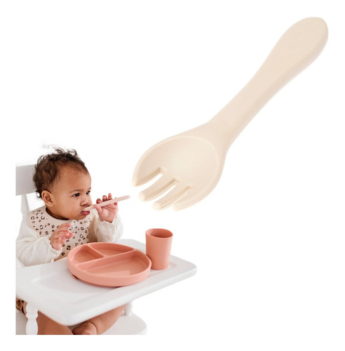 Tenedor De Silicona Flexible Para Bebé Alimentación Infantil
