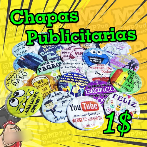 Chapas Publicitarias De 5,5cm Tipo Alfiler