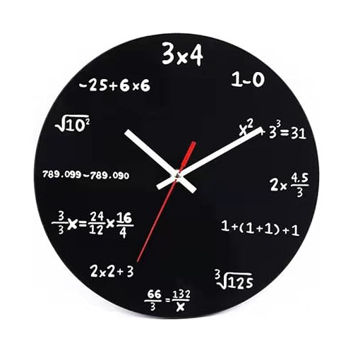 Reloj De Pared Matemático De 12 Pulgadas Diseño De Ar...