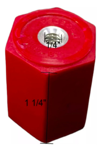 6 Pza Aisladores Injerto Hexagonal 1/4 X 1-1/4 Pulgadas