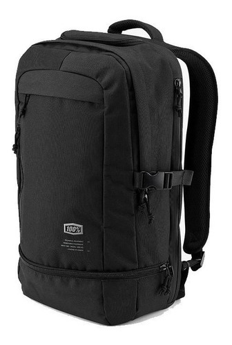 Mochila 100% Transit Backpack Black Color Negro Diseño De La Tela Poliéster