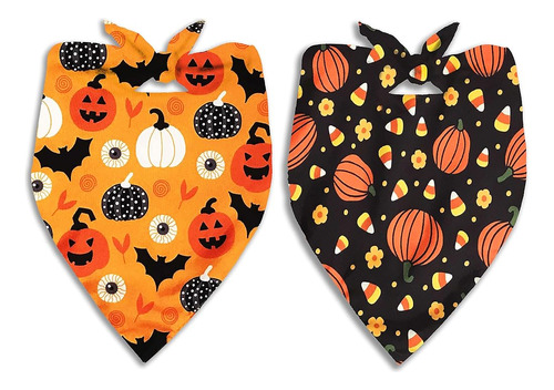 Paquete De 2 Pañuelos Para Perros De Halloween, Para Gatos, 