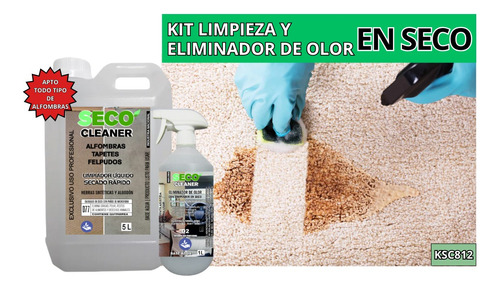 Kit Quita Manchas + Eliminador Olor Alfombras Telas En Seco