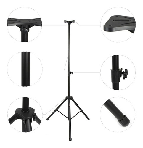 Imagem 2 de 5 de Kit 02 Suportes Pedestal Tripé P/ Caixa De Som Profissional