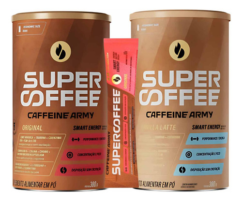 Kit 2x Supercoffee Original E Vanilla 380g + 1x Sache De 10g