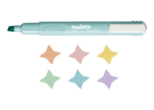 Imagen 2 de 2 de Set 6 Destacadores Carioca Colores Pastel