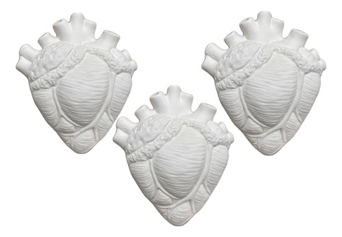 3 Corazones Florero De Pared, Ceramica Esmalte Por Dentro