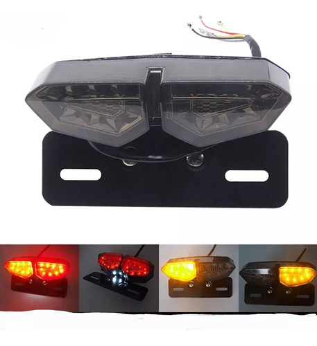 Luz De Freno Stop Led Porta Directional Placa Motocicleta