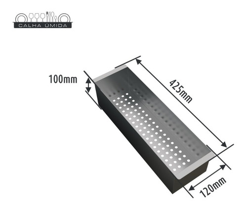 Imagem 5 de 10 de Cuba Inox Quadrada 400 X 400 Com Escorredor E Válvula