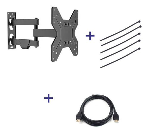 Soporte Movil Tv De 14 42 Pulgadas + Precintos + Hdmi