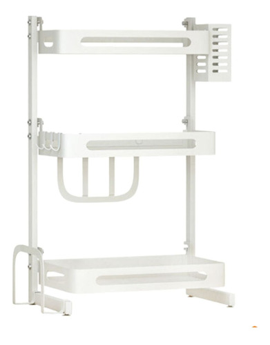 Rack Estante Organizador Multi Función 3 Niv Metal Cocina Color Blanco