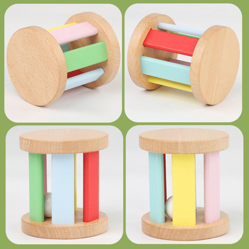 Sonajero Con Rodillo De Campana, Sonajero De Madera