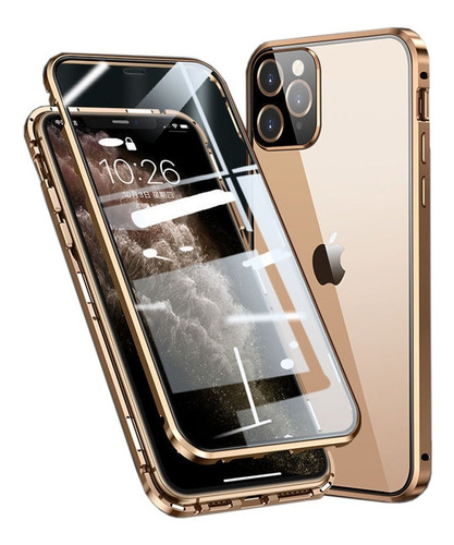 Carcasa Cuadrada De Metal De Cristal Para iPhone 11/11 Pro/1