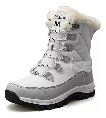 Bota De Nieve Impermeable Con Forro De Felpa Para Mujer