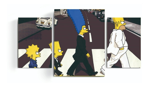 Cuadros Tripticos Los Simpson The Beatles Abbey Road