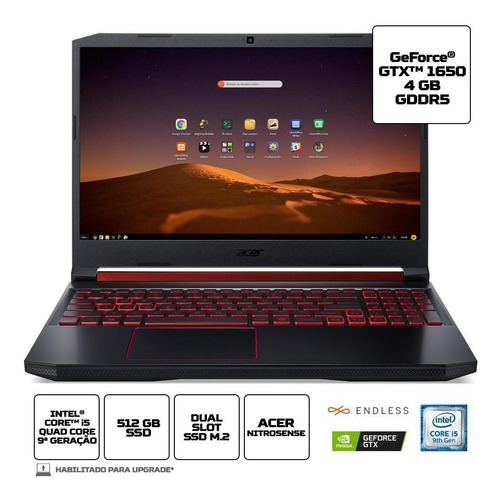 Notebook Gamer Acer An515-54-574q Ci5 8gb 512gb Gtx1650