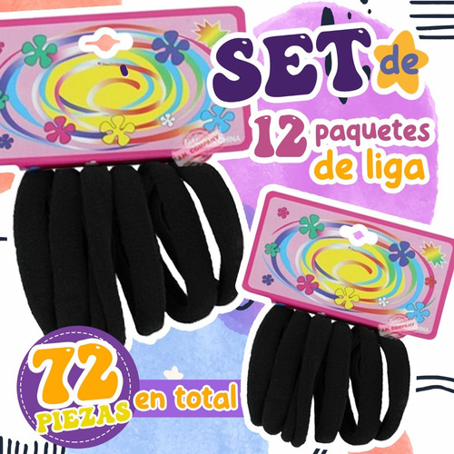 Imagen 3 de 10 de 72 Pcs Liga Para Cabello Donita Accesorio Elastica T202-0400