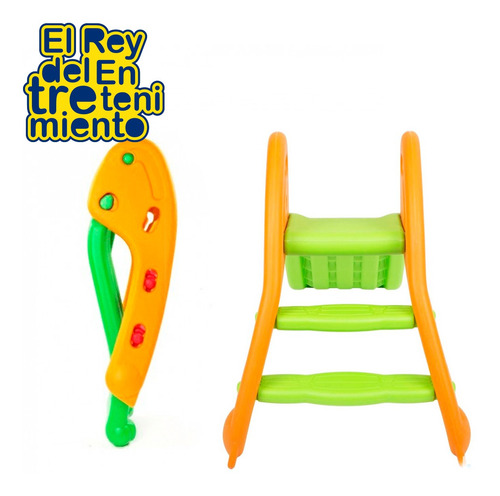 Imagen 6 de 9 de Tobogán Infantil Plástico Plegable Niño +2 Pisos Goma El Rey