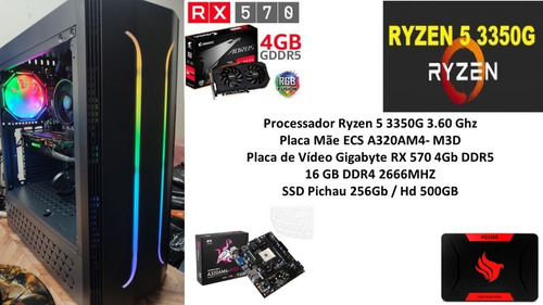 Pc Gamer Ryzen 5 3350g 16gb Rx 570 4gb
