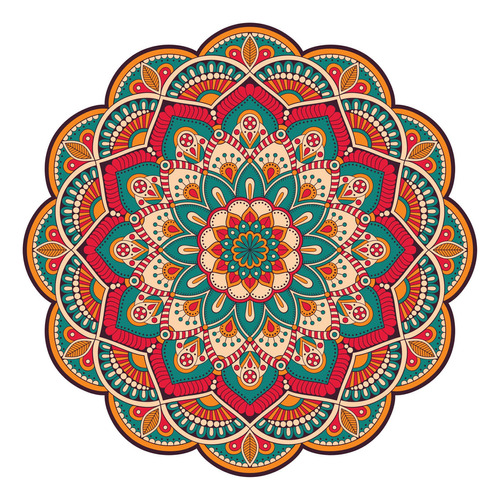 Adesivo Mandala Laranja 50x50cm - Espátula - Lavável