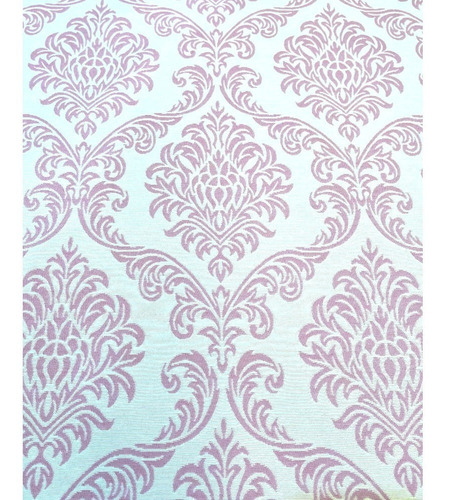 Tecido Jacquard Fio Tinto Medalhão Rosa 1m X 2,8m Decoração