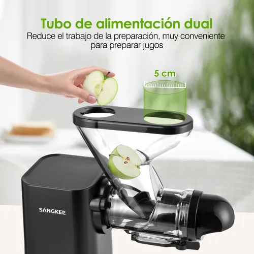 Extractor de jugo de masticación lenta de canal ancho, máquina de jugos de  prensa en frío, extractor de jugos de verduras y frutas, mayor rendimiento