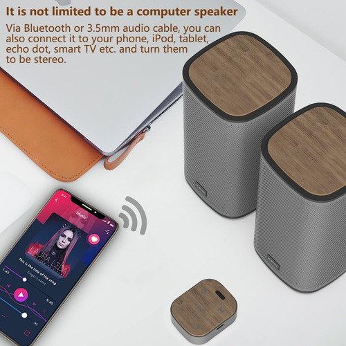 Altavoces Bluetooth Computadora Control Táctil Inalámbrico Blanco