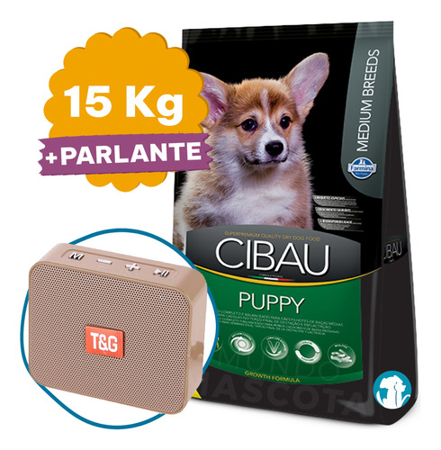 Alimento Cibau Perro Cachorro Raza Mediana 15 Kg + Regalo