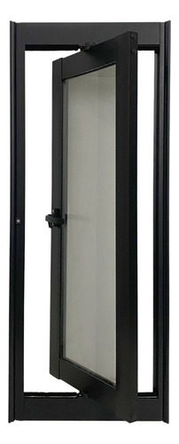 Janela Vitrô Capelinha 140x50 Preto Pivotante Linha 25 Incolor Vertical