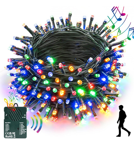 Luces De Navidad Sensor De Movimiento Pilas, 33 Pies 10...