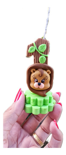 Vela De Aniversário Tema Safari Topo De Bolo Biscuit Safari