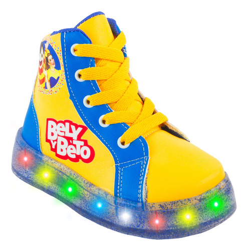 Tenis Bota Bely Y Beto Luces Led Amarillo Infantil 070-abb