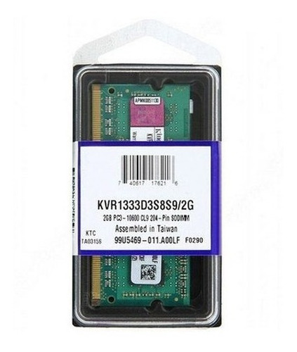 Memoria Ram Ddr3 2gb 1333/10600 Laptop Kingston Modulos 8x8