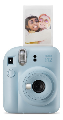 Kit Câmera Instax Mini 12 + 10 Fotos Macaron + Bolsa Azul