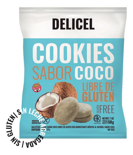Galletitas Cookies De Coco Delicel Sin Tacc X 150 Grs