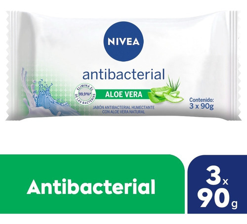 Jabon Antibacterial Herbal Nivea Flow Pack 3 X 90 Grs