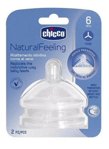 Chicco Tetina Natural Feeling +6m Flujo Papilla - Bukito