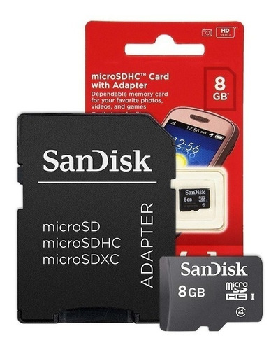 Memoria 8gb Clase 4 Micro Sd Sandisk Nueva Obelisco