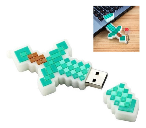 Pendrive Espada Diamante De Minecraft 32gb Usb 3.0