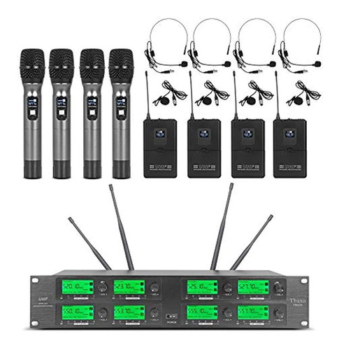 Sistema De Micrófono Inalámbrico De 8 Canales Uhf 4micrófono