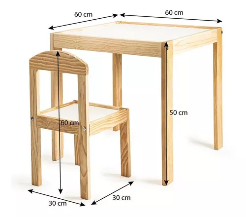 Mesa con silla infantil de madera Duduk