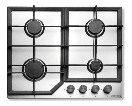 Anafe A Gas Smartlife 4 Hornallas 60x60cm Inox C/encendido