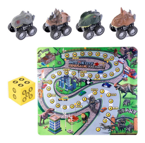 Juguete Set De Coches Dinosaurios Con Mapa Para Niños Juego