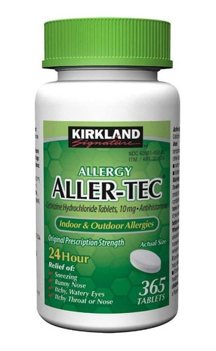  Antihistamínico 10 Mg Aller Tec Sin Sueño Alergia 365 Tabls