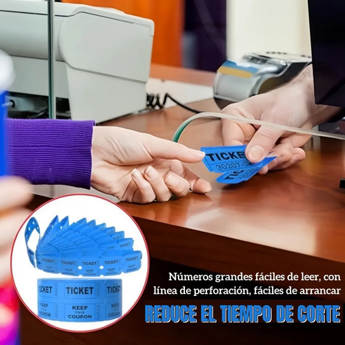 2000 Tickets En Rollo Foliado Boletos Entradas Fiesta Azul