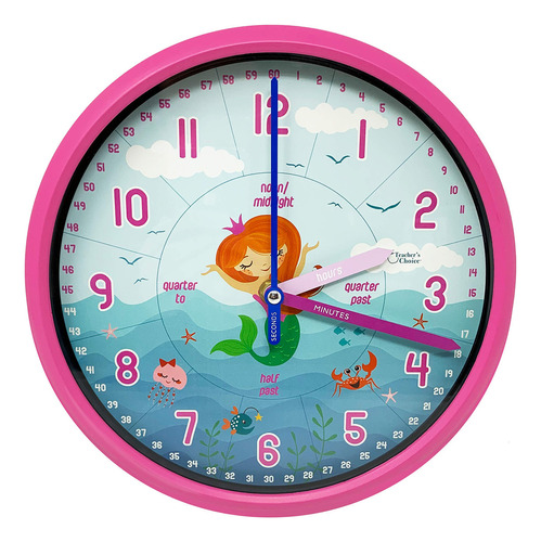 Reloj De Pared Analógico Teachers Choice Ncs8-1066 Con Diseño Relojes De Pared  Agua