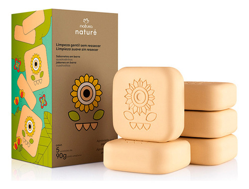 Jabon Para Niños Natura Nature Cuadraditos 5 Unidades 90 Grs