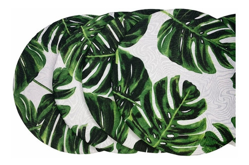 Imagem 3 de 5 de Kit Com 6 Sousplat Suspla Verde Natureza Costela De Adão