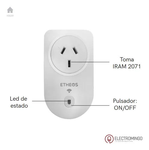 Tomacorriente Inteligente Wifi Smart Interruptor 10a Etheos